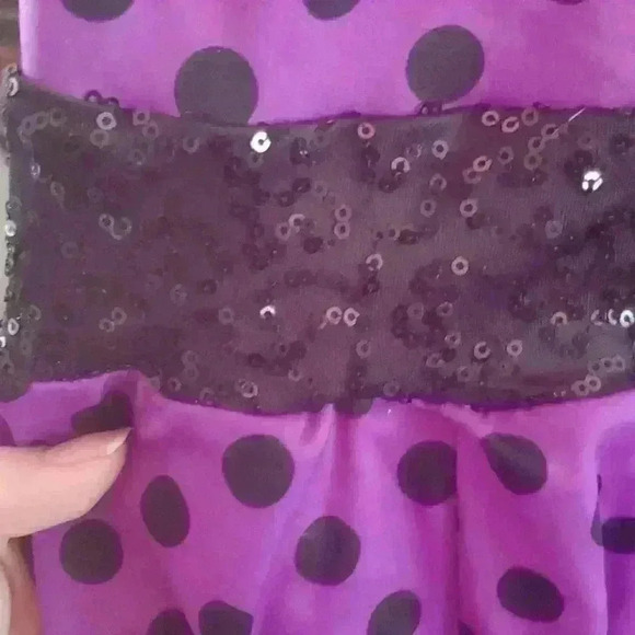 Purple/black polka for dance costume - Picture 3 of 4